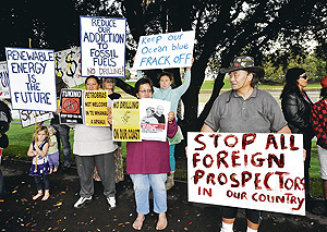 Gas and Oil Survey Protest-