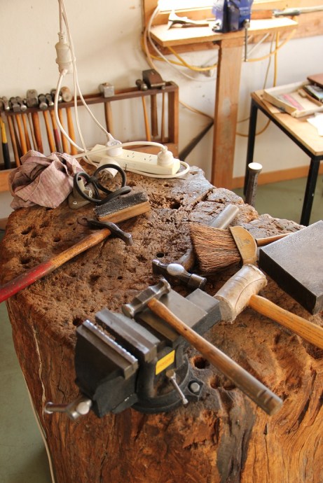 The old tree stump and its battle wounds